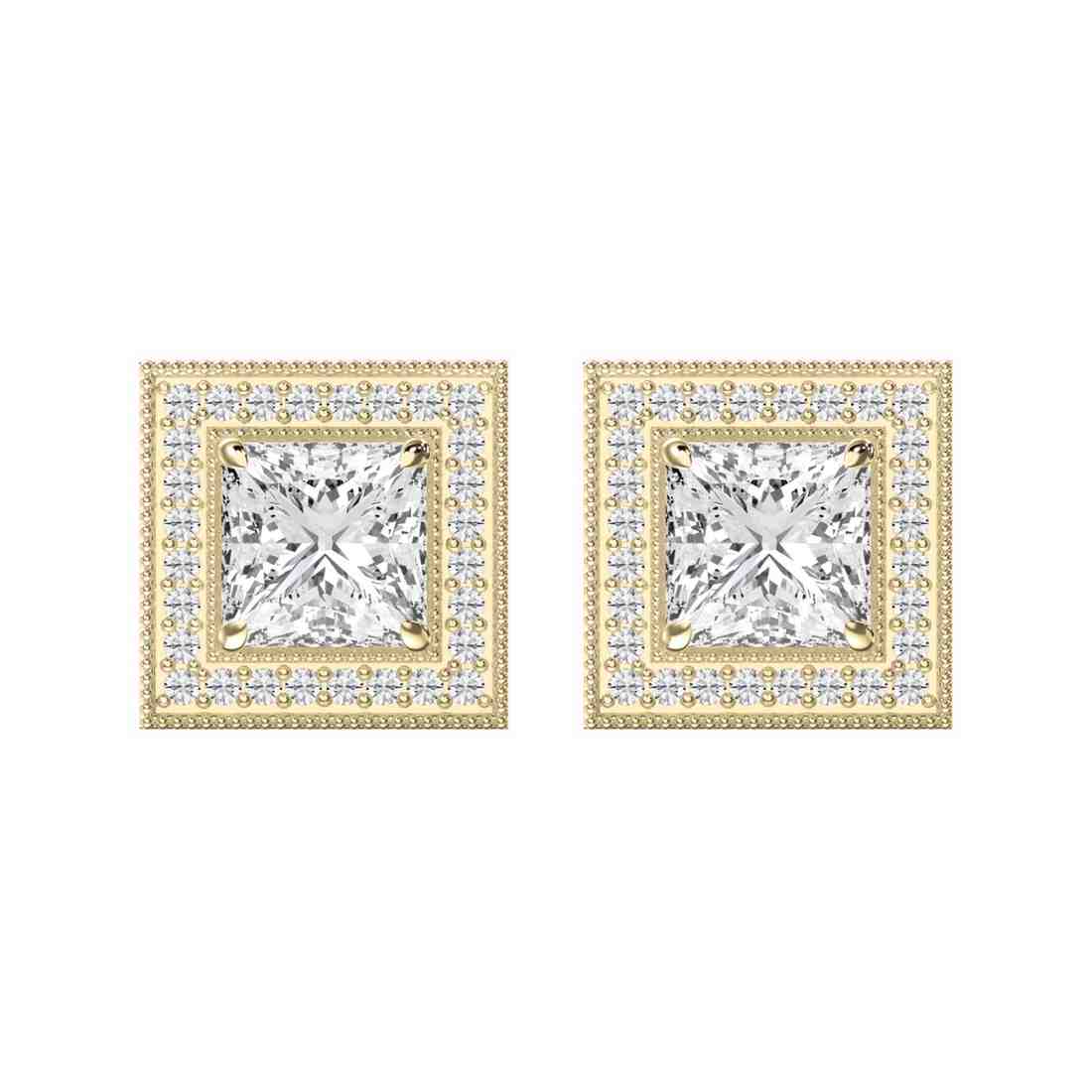 Lab Grown Diamond Princess & Round Diamond Heritage Earrings
