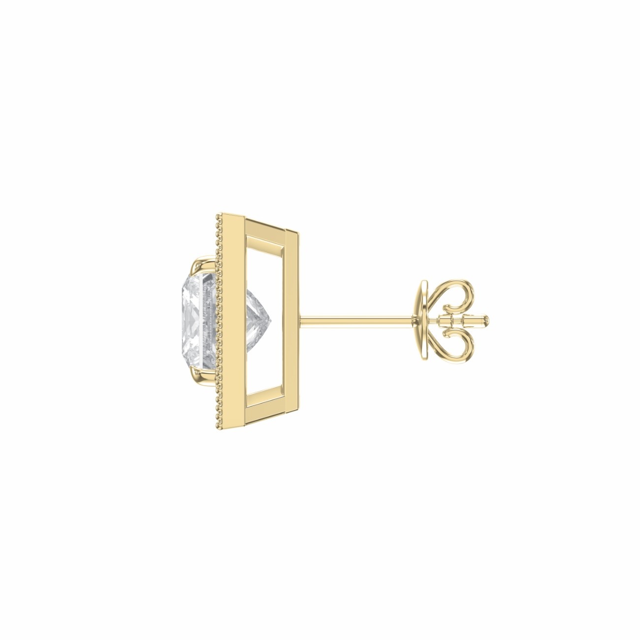 Lab Grown Diamond Princess & Round Diamond Heritage Earrings
